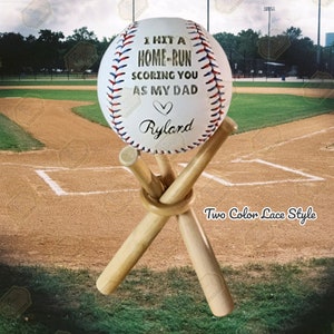 Personalized Baseball|Father&#39;s Day Gift|Speciality Two-Color Laces|Custom Baseballs|Any 2 Color Laces|Baby Announcement Gift|gifts for dad