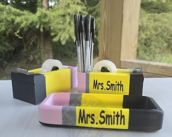 Desk Organizer, Tape Dispenser, Multi Purpose Tray, Storage Tray, Back To School, Teacher Appreciation Gift, Built-in Pen Holder,Gifts