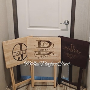 Monogram TV Folding Table|Custom tv  serving tray|Personalized Serving TV tray|Personalized tv tray|Engraved tv tray|Personalized gift idea