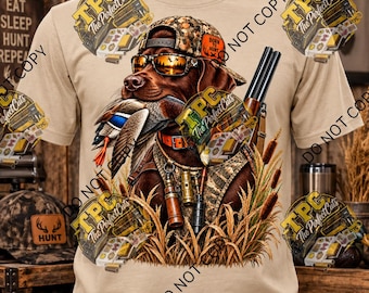 Labrador Retriever Duck Hunting DTF Transfer, Duck Dog Transfer,Hunting Dog DTF Transfer, Ready To Press Transfer Sheet,Camo Outdoor Dog