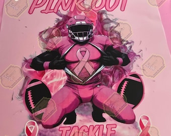 Breast Cancer Awareness DTF ready to press transfer,Football Transfer,Breast Cancer Awareness Pink Out,DTF Pink Out Breast Cancer,GO pink
