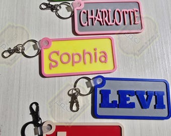Custom Name Keychain Personalized Name Tags Kids Name Tags For Backpack Backpack Name Tags 3D Printed Keychain Nametag Back To School Tags