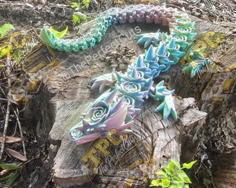 Rose Articulated Dragon,AUTHORIZED SELLER,Flexible Rose Dragon,Flexible Wiggle Pet,Rose Dragon,Dragon Figurine,Adult and Baby Rose Dragon