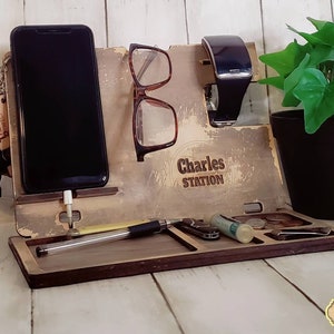Docking Station, Wood Docking station, Phone docking station, FREE SHIP, Phone charging station, Personalized docking station, organizer