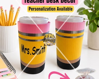 Pencil Themed Wipe Holder,Personalized Wipe Holder,Teacher Desk Decoration,Classroom Organizer,Back To School, Disinfectant Wipes Holder