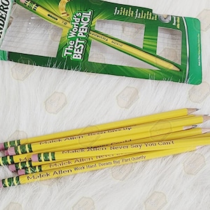 Engraved Pencils|Personalized Pencils|Teacher Approved Pencils|Embroidered Pencil Pouch Combo|Personalised Pencil Pouch and Engraved Pencils