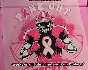 Breast Cancer Awareness DTF ready to press transfer,Football Pink Out,Breast Cancer Awareness Pink Out,DTF Pink Out Breast Cancer,GO pink