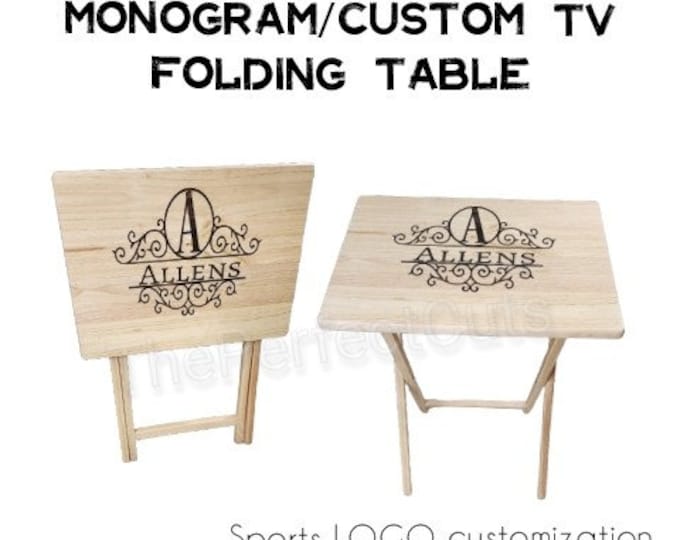 Monogram TV Folding Table|Custom tv  serving tray|Personalized Serving TV tray|Personalized tv tray|Engraved tv tray|Personalized gift idea