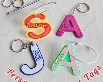 Personalized Backpack Name Tags,Kids Custom Backpack Keychains,Name Tags, Diaper Bag Tags,Lunch Box Keychain,3D printed tag for water bottle