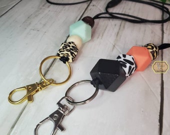 Beaded Lanyard| Leopard Lanyard| Breakaway Lanyard| FREE SHIP| Teacher Lanyard| badge Lanyard| Lanyard Teacher Gift| Nurse Lanyard| Lanyards