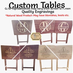 Monogram TV Folding Table|Custom tv  serving tray|Personalized Serving TV tray|Personalized tv tray|Engraved tv tray|Personalized gift idea