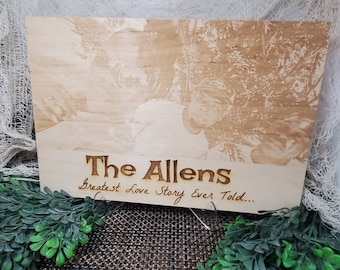 Engraved wood photo, engraved photo on wood, custom wood photo, wood portrait, personalized gift, family gift, pet gift, memorial photo