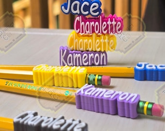 Personalized Pencil Topper,Name Pencil Accesory,Back To School Pencils,Ticonderoga Teacher Preferred Pencils INCLUDED,Gift For Students,Gift