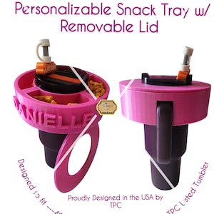 40 oz Stanley H2.0 Quencher Snack Tray| Stanley Tumbler Snack Tray|Personalizable Snack Tray| Snack Tray|Snack Tray For Stadium Games|Gifts
