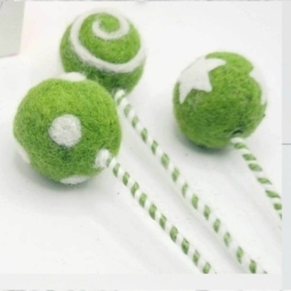 How The Grinch Stole Christmas Inspired Tree Pick, Whimsical Green Wreath Attachment, Needle Felt Wool Bowl Filler or Garland Ornament