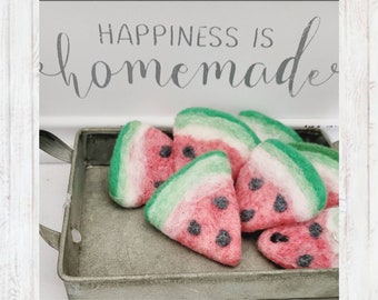 Felt Watermelon Slice: Needle Felted Summer Decor