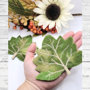 Felt Pumpkin Leaf: Wool Autumn Decor, Fall Wreath Attachment