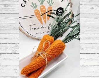 Needle Felt Carrot: Farmhouse Spring Decor, Easter decoration