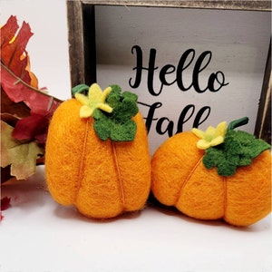 Needle Felted Pumpkin Set: Fall Tiered Tray Decor
