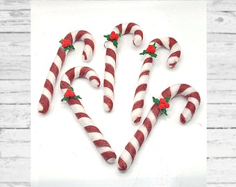 Felted Wool Candy Cane Ornament: Christmas Wreath Attachment