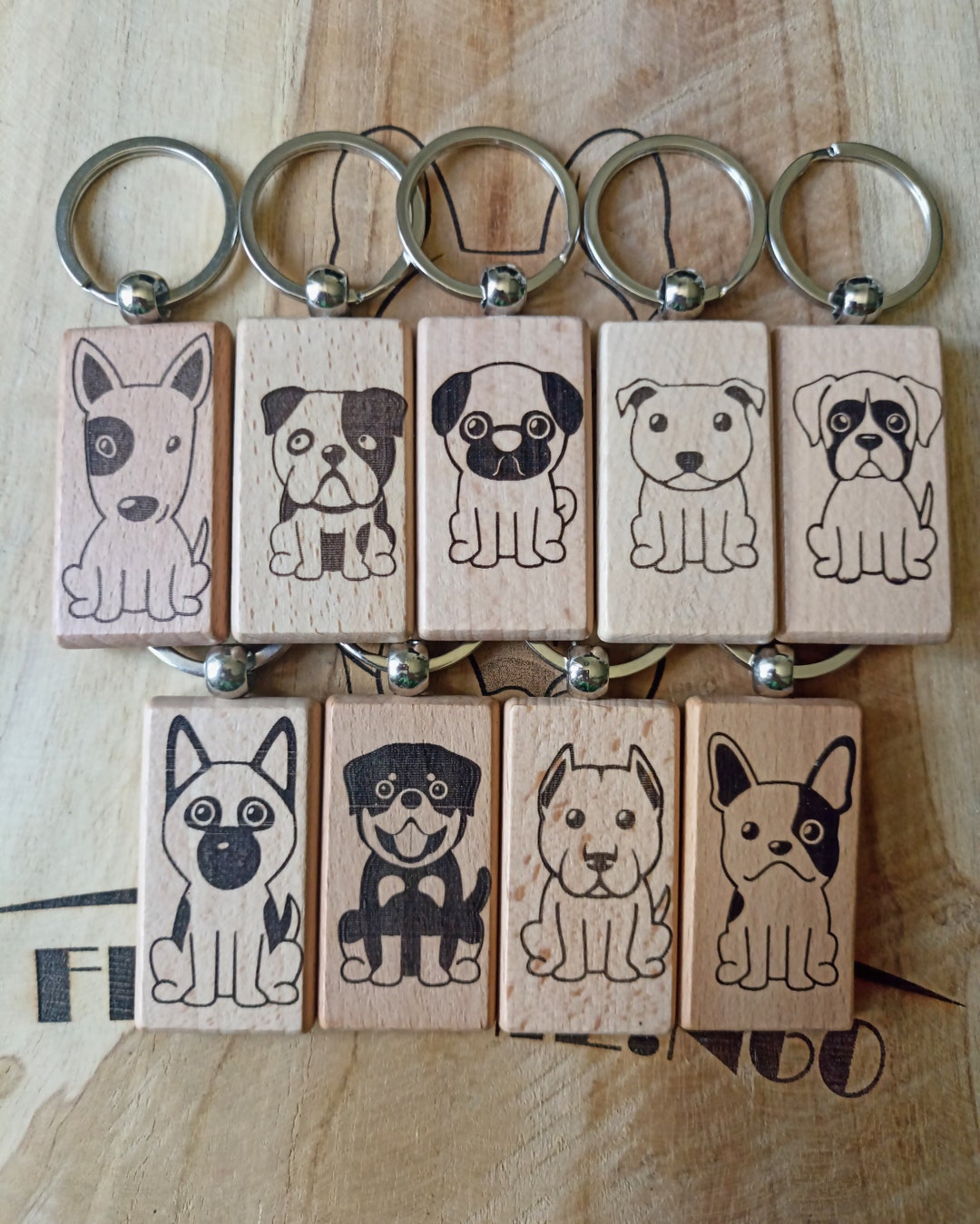 Keychain Engraved Dog Breeds Etsy