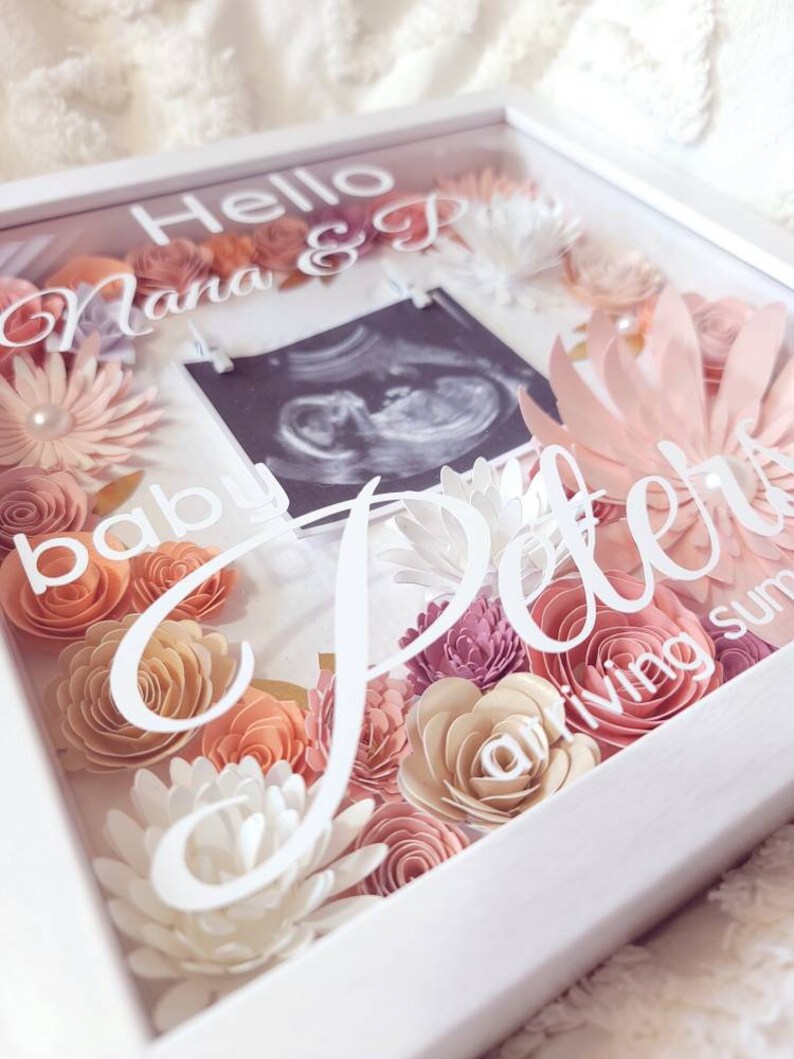 Custom made Shadow Box for baby shower pregnancy Etsy