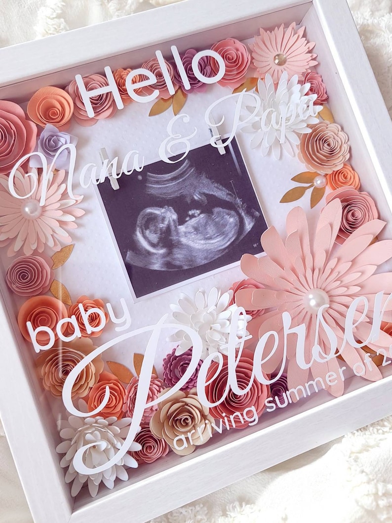 Custom made Shadow Box for baby shower pregnancy Etsy