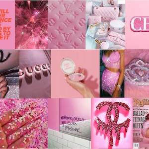 Boujee pink aesthetic wall collage kit Digital Download | Etsy