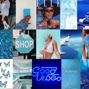 Boujee Blue Aesthetic Wall Collage Kit digital Download - Etsy