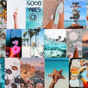Beachy Aesthetic Wall Collage Kit digital Download 60pcs - Etsy Australia