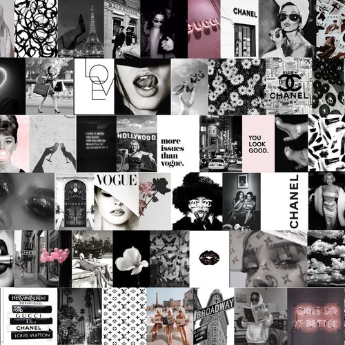 100 Pics Boujee Black and White Wall Collage Kit UPDATED. - Etsy