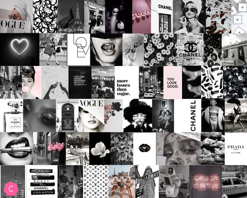 Boujee Black and White Aesthetic Wall Collage Kit digital - Etsy