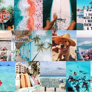 Beachy Aesthetic Wall Collage Kit digital Download 60pcs - Etsy Australia