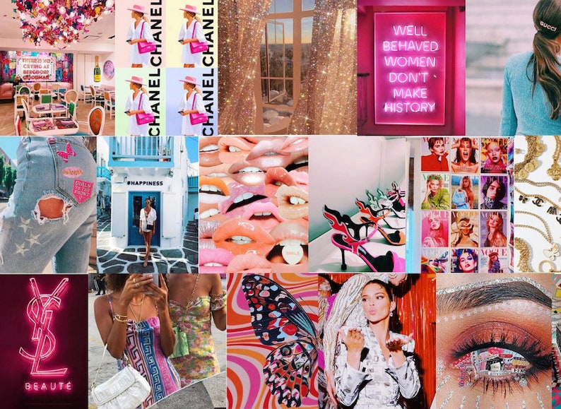 Boujee Aesthetic Wall Collage Kit 2 digital Download 60pcs - Etsy