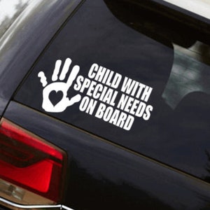 Child with Special Needs on Board Car Decal /Special Needs Decal / Window Decal / Window Sticker / Vinyl Decal Sticker / Bumper Sticker