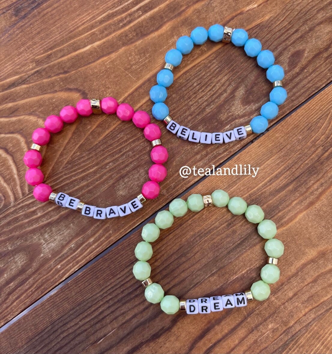 Girl's Trio Inspirational Bracelets Stackable Bracelets Etsy Hong Kong