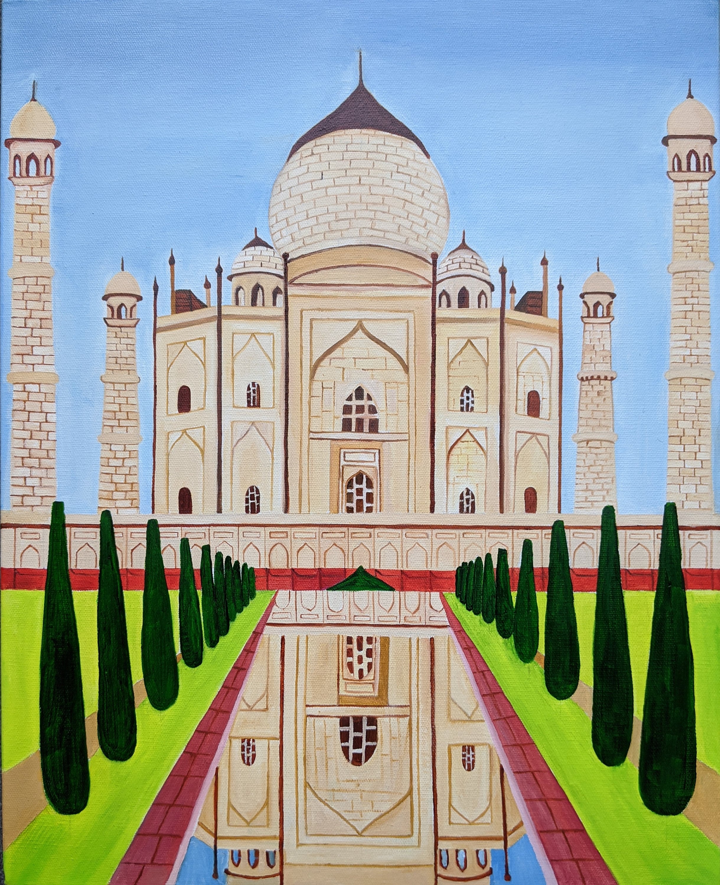 Taj Mahal oil painting on boxed framed canvas Ready to hang. Etsy