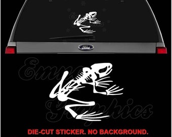 Frog Skeleton Bones Amphibian Decal Sticker For Car, Truck, Motorcycle, Windows, Bumper, Laptop, Helmet, Wall, Home Office Decor