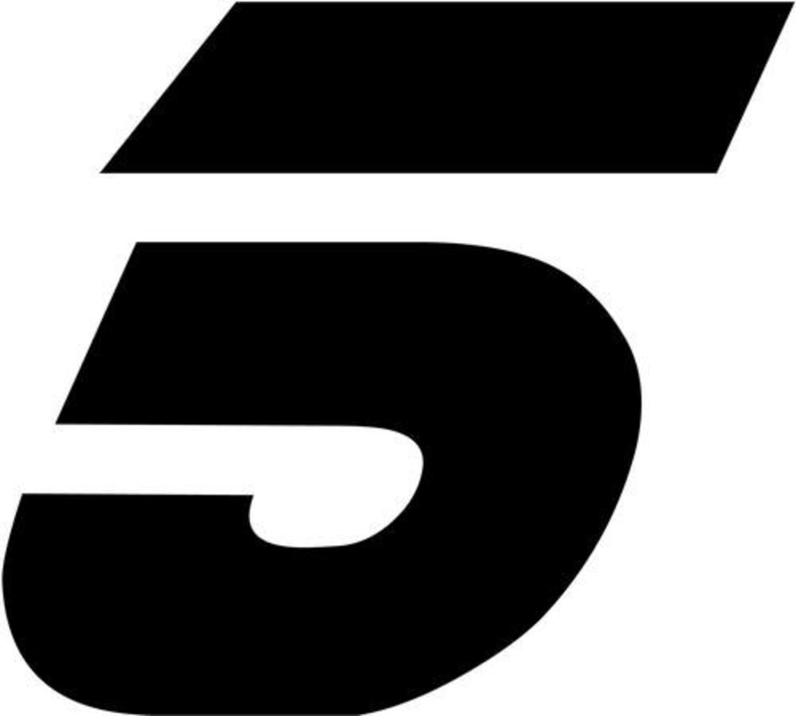 Racing Race Number 5 Five Die Cut Vinyl Decal Sticker for Go Kart Car ...