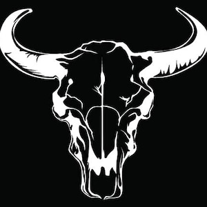 Cow Bull Skull Longhorn Cattle Car Truck Window Bumper Vinyl Graphic Decal Sticker