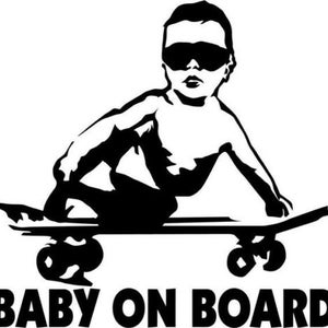 Baby On Board Skateboard Home Decor Car Truck Window Decal Sticker