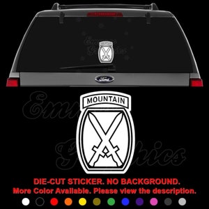 10th Mountain Division Decal Sticker For Car, Truck, Motorcycle, Windows, Bumper, Laptop, Helmet, Wall, Home Office Decor