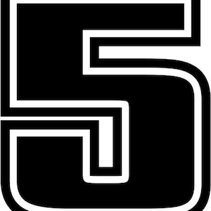 Racing Race Number 5 Five Die Cut Vinyl Decal Sticker for Go Kart Car ...