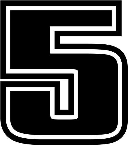 Racing Race Number 5 Five Die Cut Vinyl Decal Sticker for Go Kart Car ...