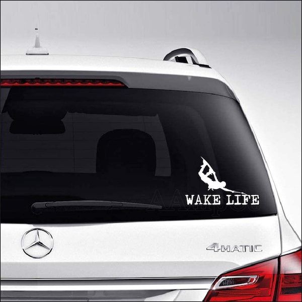 Wake Life Wakeboard Wakeboarding Car Truck Motorcycle Windows Bumper Wall Decor Vinyl Decal Sticker