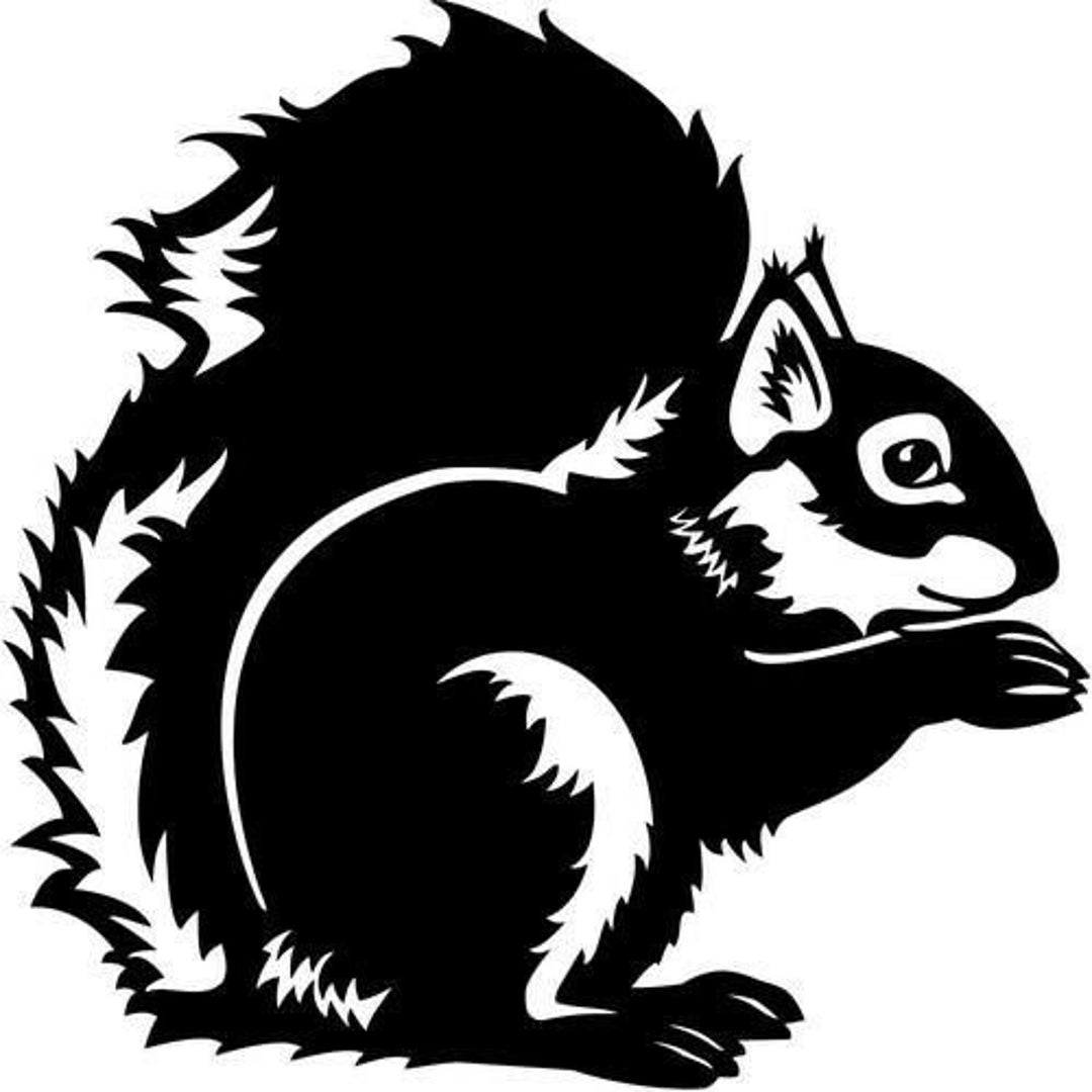 Funny Squirrel Hunter Decal - White Vinyl Sticker For Car, Laptop, Truck
