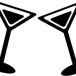 Martini Glasses Home Decor Car Truck Window Decal Sticker