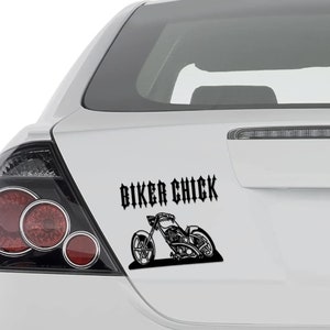 Biker Chick Motorcycle Motorbike Die Cut Vinyl Decal Sticker For Motorcycle Car Truck Motorcycle Motorbike Window Bumper