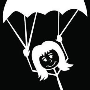 Mom Parachuting Skydiving Family Stick Figure Vinyl Decal Sticker Car Truck Window Wall Art