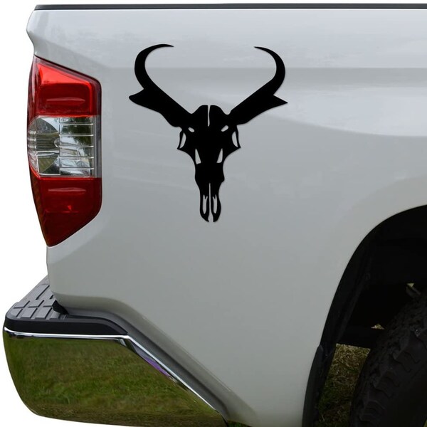 Antelope Skull Antler Die Cut Vinyl Decal Sticker for Car Truck Motorcycle Window Bumper Wall Decor